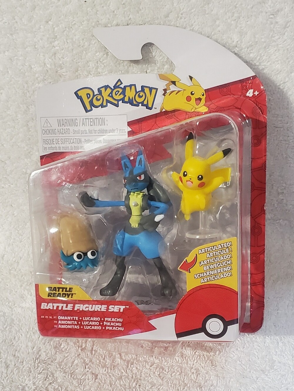 Pokemon Lucario & Pikachu Battle Figure Set - Blue, Yellow